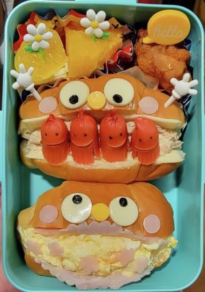 ロールパンサンドイッチ弁当!-レシピのメイン写真