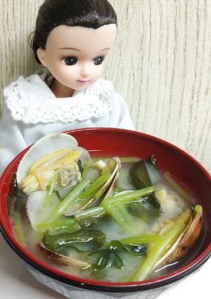 リカちゃん♡あさり三つ葉わかめのお味噌汁-レシピのメイン写真