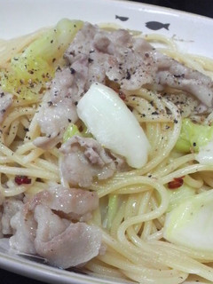 豚肉とキャベツの柚子胡椒パスタ-レシピのメイン写真