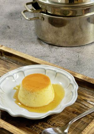 濃厚なめらか絶品！固めの蒸しプリン-レシピのメイン写真