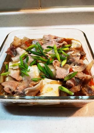 レンジで簡単！豚バラ玉ねぎ豆腐-レシピのメイン写真