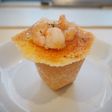 もぐカップで海老のビスクとパリパリチーズ