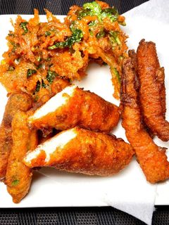 野菜ジュースで、赤い天ぷら-レシピのメイン写真