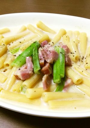 ベーコンと小松菜の和風クリームパスタ-レシピのメイン写真