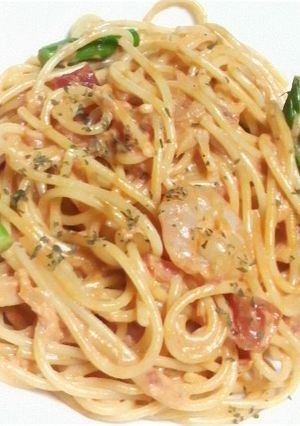 海老とアスパラのトマト生クリームパスタ-レシピのメイン写真
