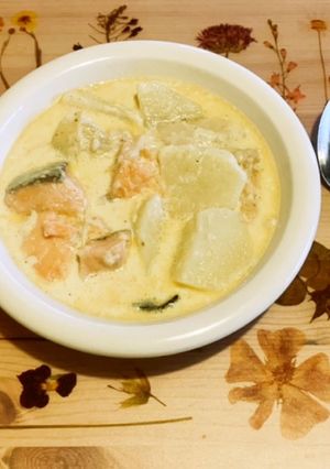鮭とじゃがいものミルクスープ-レシピのメイン写真