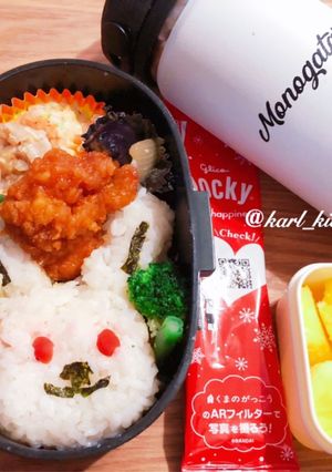 簡単うさぎおにぎりヤンニョムチキン弁当-レシピのメイン写真