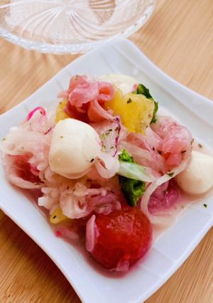 新玉ねぎとモツァレラチーズの生ハムマリネ-レシピのメイン写真