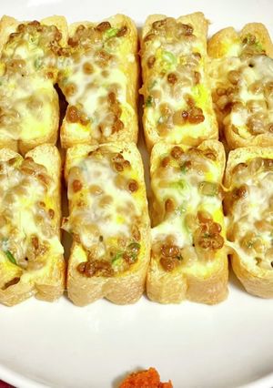 栃尾揚げの納豆カナッペ-レシピのメイン写真