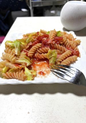 簡単！ベーコンとキャベツのトマトパスタ♪-レシピのメイン写真
