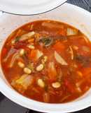 ミネストローネ風　トマトスープ　カツオ缶