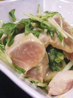 ★鶏ささみと水菜のごまゆず胡椒和え★-レシピのメイン写真