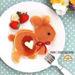 รูปของ ウサギのパンケーキ♡ふんわり焼くコツ伝授
