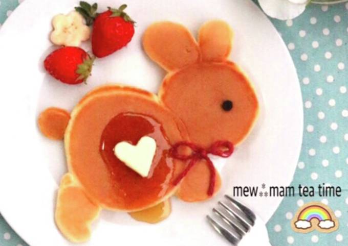 ウサギのパンケーキ♡ふんわり焼くコツ伝授 by mew⁂mam 【クックパッド】 簡単おいしいみんなのレシピが392万品