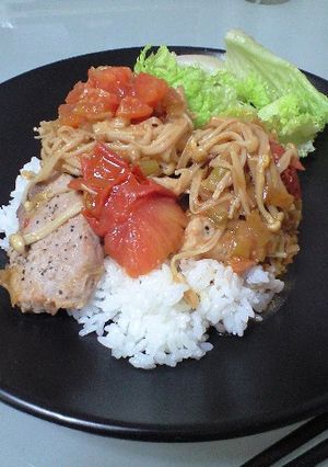 豚肉とトマトのスタミナ丼-レシピのメイン写真