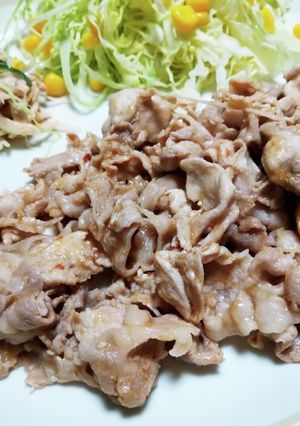 豚こまの梅肉辛和え-レシピのメイン写真