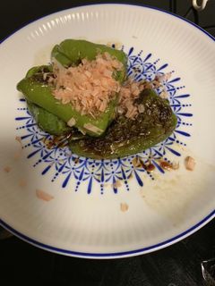 丸ごとピーマン素焼きでポン酢おかか和え-レシピのメイン写真