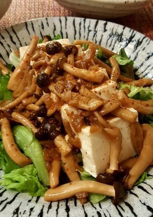 豆腐のサラダ、しめじのソース。-レシピのメイン写真
