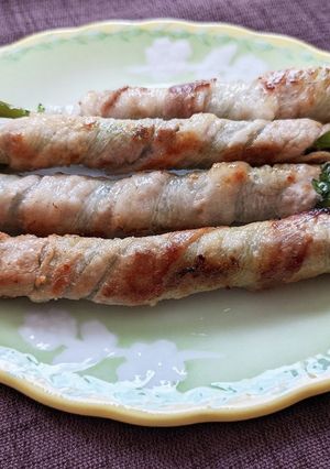 春菊の茎の豚肉巻き-レシピのメイン写真
