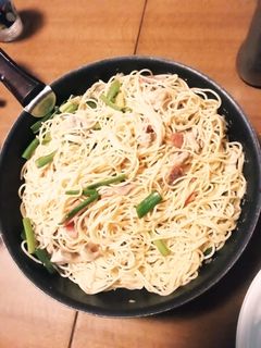 じめじパスタ(市販たらこソース和え)-レシピのメイン写真