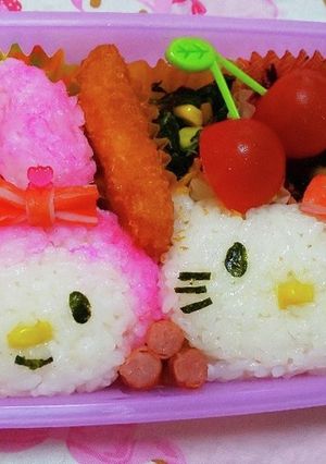 マイメロ＆キティちゃん弁当-レシピのメイン写真