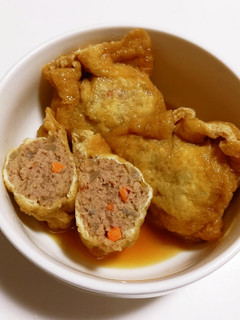 めんつゆで簡単♫油揚げの肉詰め煮-レシピのメイン写真