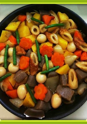 フライパン一杯に作る根菜の煮物-レシピのメイン写真