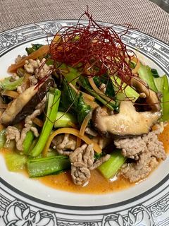 小松菜とひき肉のピリ辛みそ炒め-レシピのメイン写真