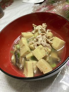 高野豆腐と豚肉 麺つゆオガタ煮-レシピのメイン写真