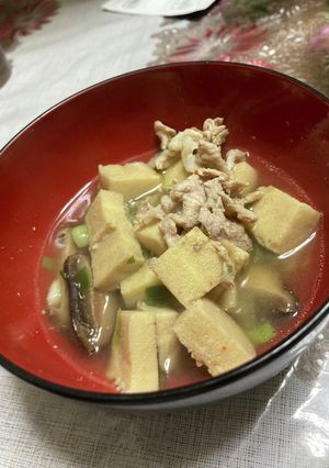 高野豆腐と豚肉　麺つゆオガタ煮-レシピのメイン写真