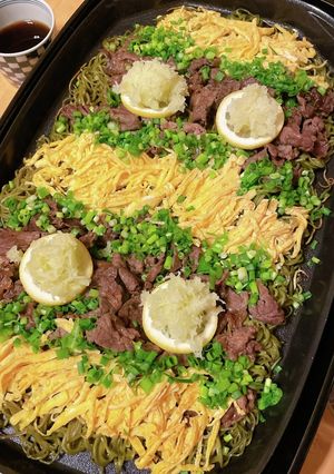 ホットプレートで作る瓦そば-レシピのメイン写真
