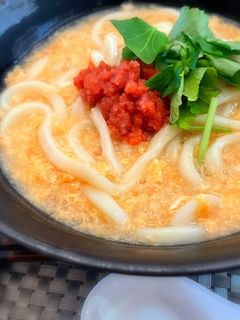 つるとんたん風♡明太餡かけ卵とじうどん-レシピのメイン写真