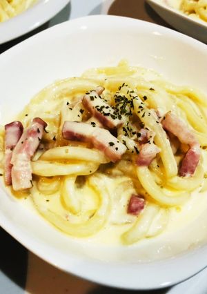 冷凍うどんでカルボナーラ-レシピのメイン写真