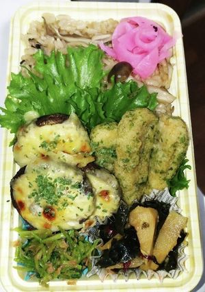 【夫婦弁当217】キノコご飯と椎茸チーズ-レシピのメイン写真