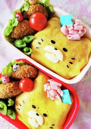 キャラ弁☆満腹！のらねこ軍団オムライス☆-レシピのメイン写真