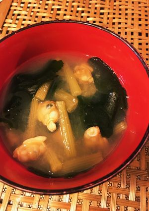 アサリとふきとワカメの味噌汁-レシピのメイン写真