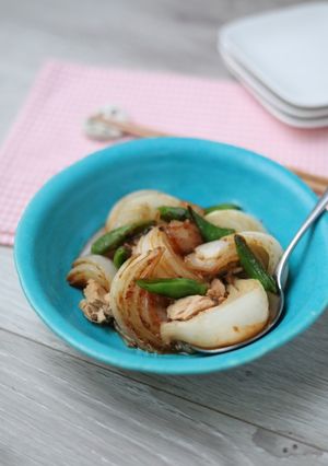新玉とスナップえんどうのツナバタ醤油炒め-レシピのメイン写真