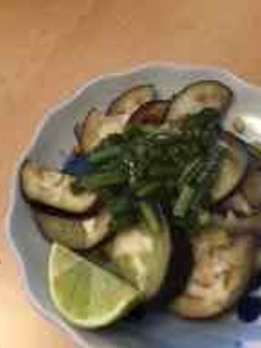 ナス焼きニラ塩トッピング-レシピのメイン写真