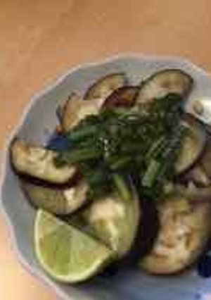 ナス焼きニラ塩トッピング-レシピのメイン写真
