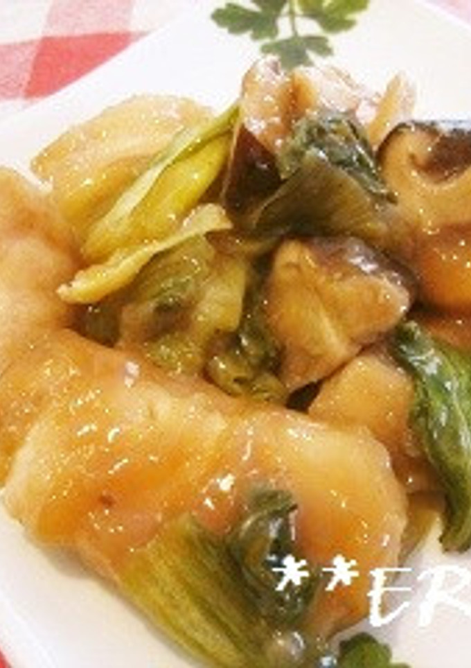 鶏むね肉と青梗菜のオイスターソース煮♪♪-レシピのメイン写真