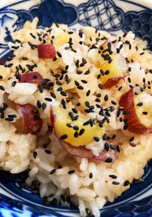 電気圧力鍋(炊飯機能)でさつまいもご飯-レシピのメイン写真