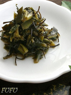 蕪(かぶ)の葉っぱとあらめの炒め煮たん-レシピのメイン写真