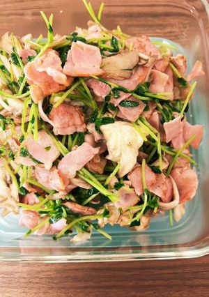 まいたけと豆苗とベーコンのシンプル炒め-レシピのメイン写真
