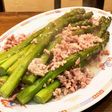 うまーい☆アスパラの豚ひき肉あんかけ