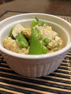 *スナップエンドウと豆腐の卵とじ*-レシピのメイン写真