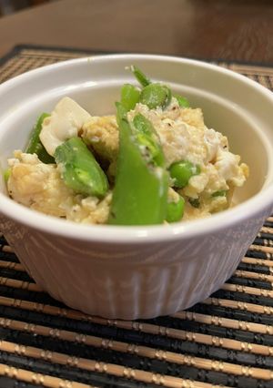 ＊スナップエンドウと豆腐の卵とじ＊-レシピのメイン写真