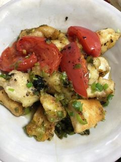 とろけるトマトと鶏肉のネギ塩炒め-レシピのメイン写真