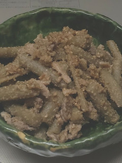 ゴボウと豚肉のゴマ和え…-レシピのメイン写真