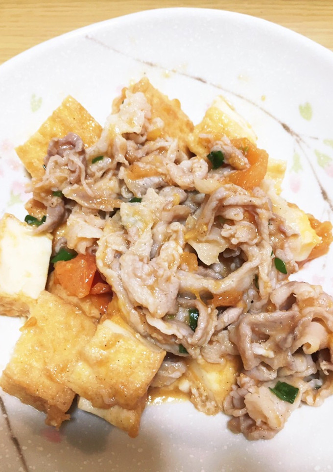 揚げ豆腐と豚肉のトマト煮-レシピのメイン写真