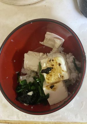 海苔の佃煮　ほうれん草　豆腐オガタライス-レシピのメイン写真